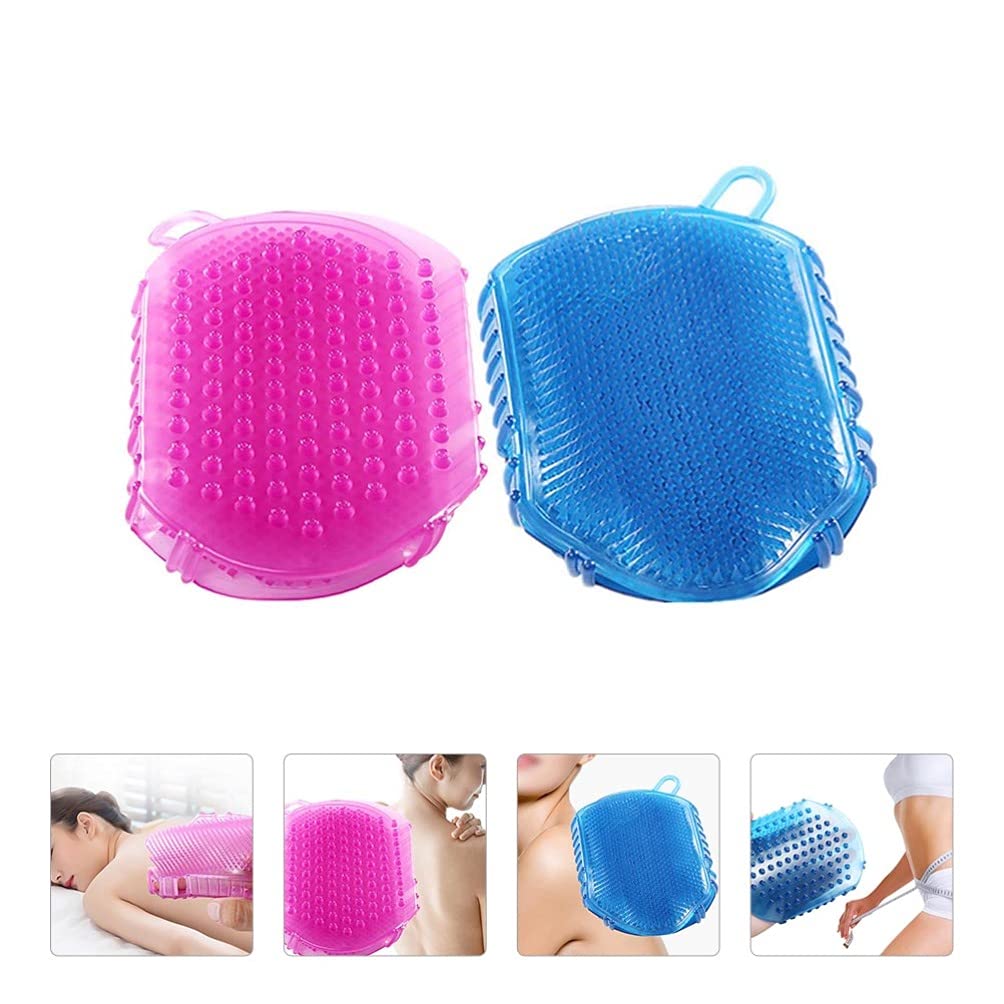 Shower Bath Body Brush 2 Pcs Exfoliating Gloves Exfoliating Bath Scrub Gloves Massage Gloves for Body, Bath, Scrub and Spa Massage Silicone Body Beauty and Personal Care EXCEART