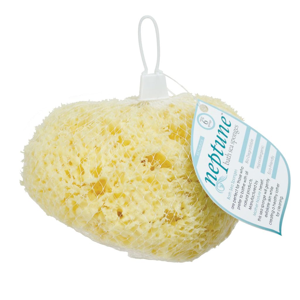 Neptune Natural Renewable Sea Wool Sponge, Hand Cut, Large, Approx. 6-7" Beauty & Personal Care Neptune Natural