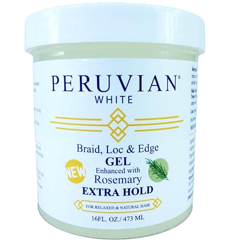 Peruvian white Braid, Loc, and Edge Gel EXTRA HOLD for Relaxed & Natural Hair, 16 oz. (Rosemary) Beauty & Personal Care Peruvian white