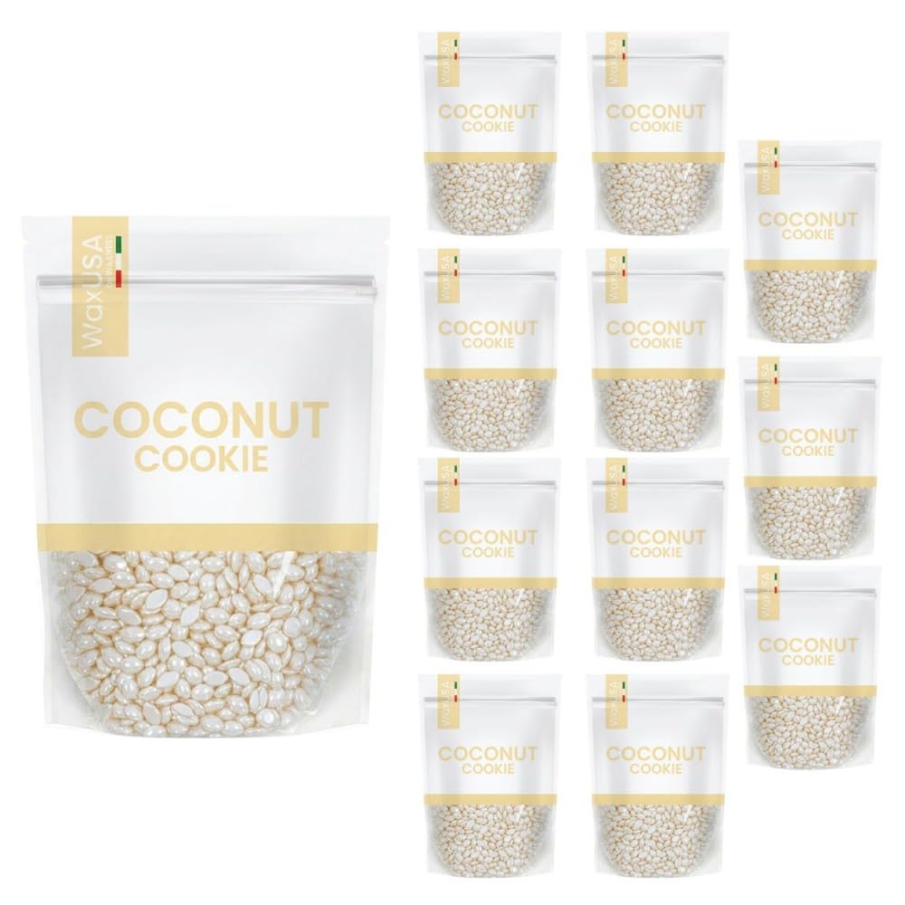 WaxUSA by Waxness Hard Wax Beads 1 lb (450g) Pack of 20 - Coconut Cookie Creamy Texture - Professional Stripless Hair Removal - Made in Italy Beauty and Personal Care Waxness
