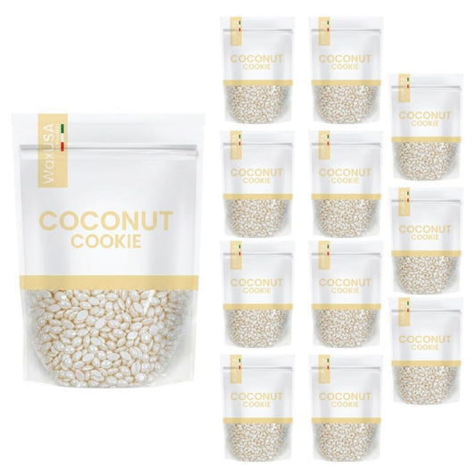WaxUSA by Waxness Hard Wax Beads 1.67 lb (750g) Pack of 12 - Coconut Cookie Creamy Texture - Professional Stripless Hair Removal - Made in Italy Beauty and Personal Care Waxness