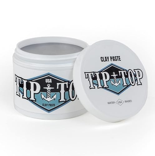Tip Top Ocean Breeze Clay Paste - Volumizing Medium Hold, Natural Finish - Water Based Clay Pomade, Create Thicker Fuller Hair 4.25oz Beauty & Personal Care Tip Top Pomade