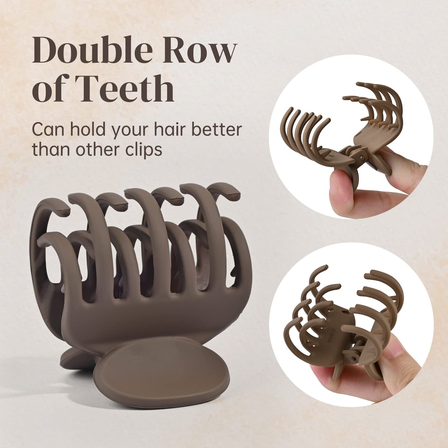 DEEKA Double Row Teeth Hair Clips Small Claw Clips for Thin Hair 4 Pack 1.6" Medium Matte Non-slip Short Hair Accessories for Women and Girls Beauty and Personal Care DEEKA