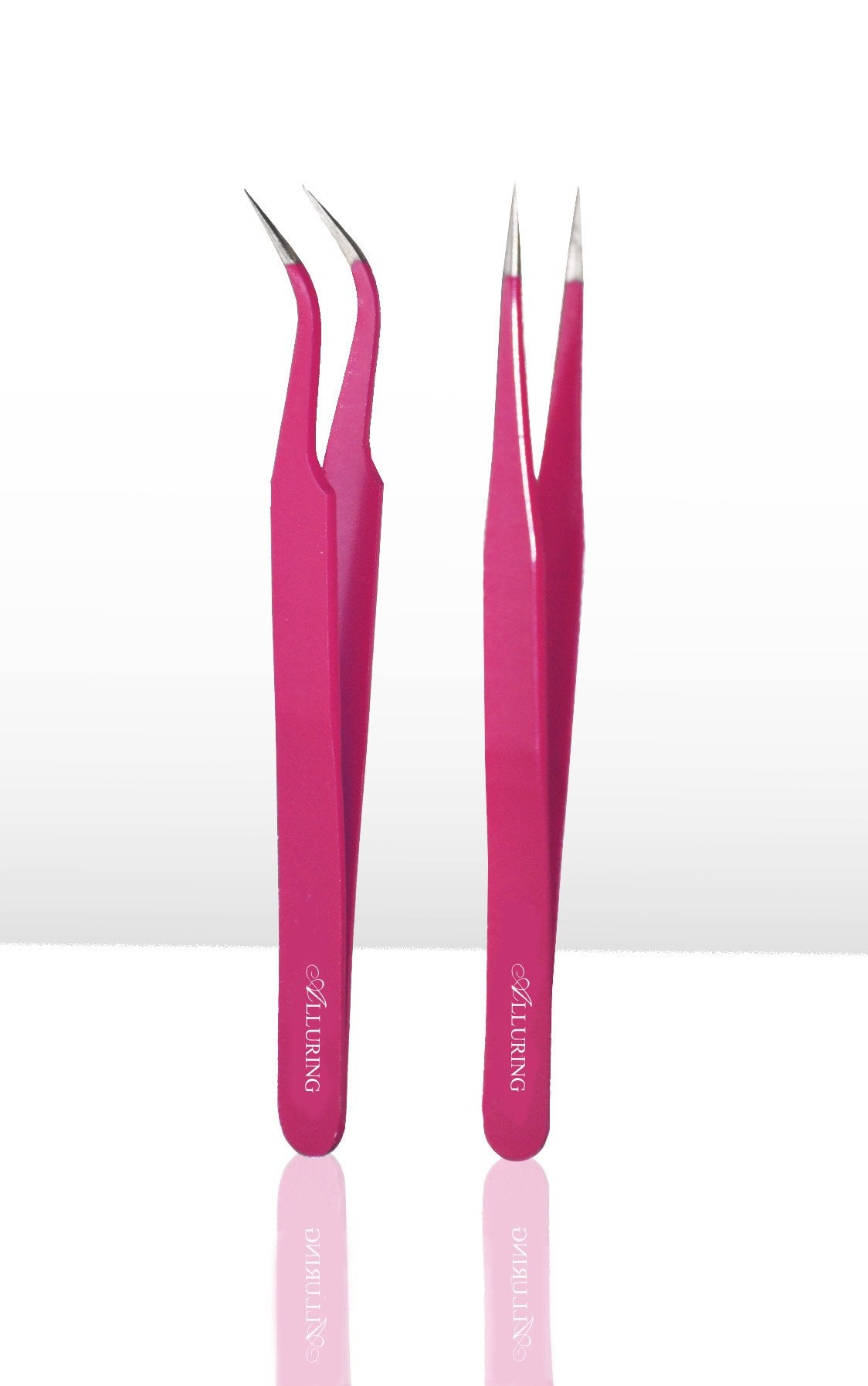 Eyelash Extension 1 Set of Magenta ESD Straight & Curved Tweezers Beauty and Personal Care iLash Store