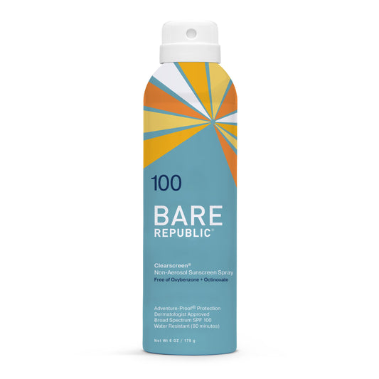 Bare Republic Clearscreen Sunscreen SPF 100 Sunblock Spray, Water Resistant with an Invisible Finish, 6 Fl Oz Beauty & Personal Care Bare Republic
