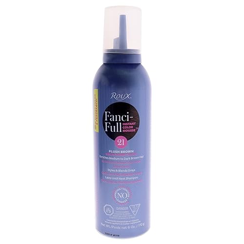 Fanci-Full Instant Color Mousse by Roux, 21 Plush Brown, Temporarily Enriches Medium to Dark Brown Hair, 6 Fl Oz Beauty & Personal Care Roux