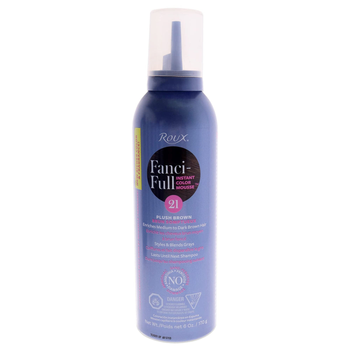 Fanci-Full Instant Color Mousse by Roux, 21 Plush Brown, Temporarily Enriches Medium to Dark Brown Hair, 6 Fl Oz Beauty & Personal Care Roux
