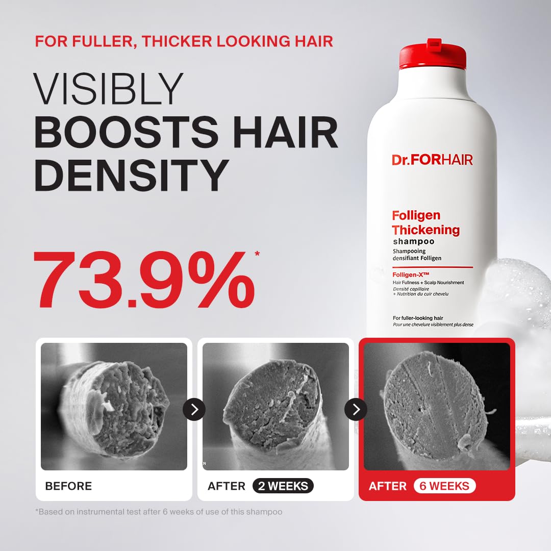 Dr.FORHAIR Folligen Thickening Shampoo 16.9 oz | Biotin, Salicylic Acid & Rosemary | Anti-Breakage | Helps Reduce Hair Loss Due to Breakage | Beauty and Personal Care DR.FORHAIR
