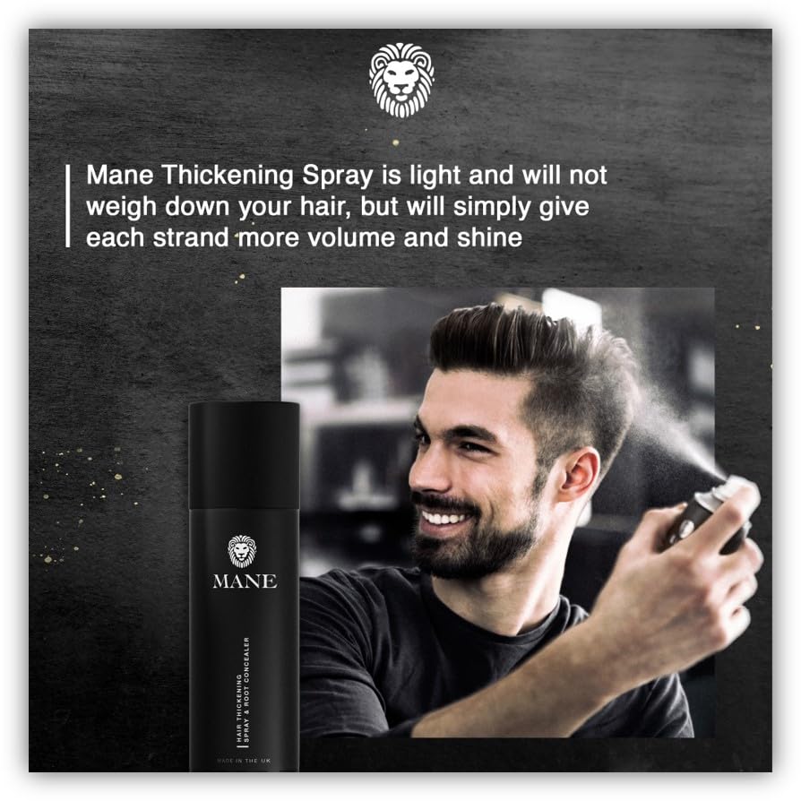 Mane Micro-Mineral Hair Thickening Spray & Root Touch Up Spray, Instant Volume & Root Cover Up for Thinning or Fine Hair, Lightweight Buildable Beauty & Personal Care MANE