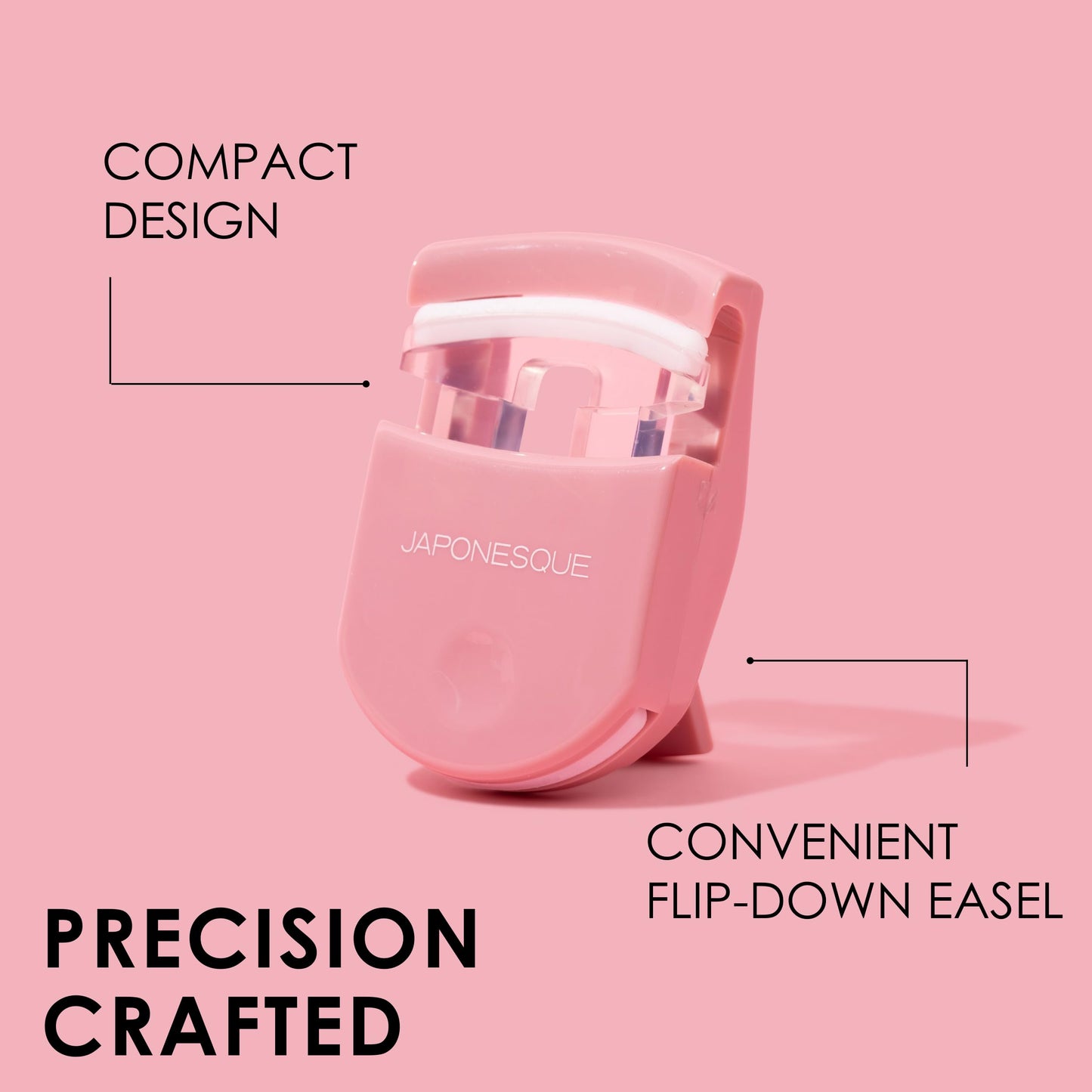 JAPONESQUE Travel Eyelash Curler, Pink - Plastic Eyelash Curlers for Travel Makeup, Go Curl Lash Curler with Bonus Replacement Lash Pad - 1 Pack Beauty & Personal Care JAPONESQUE