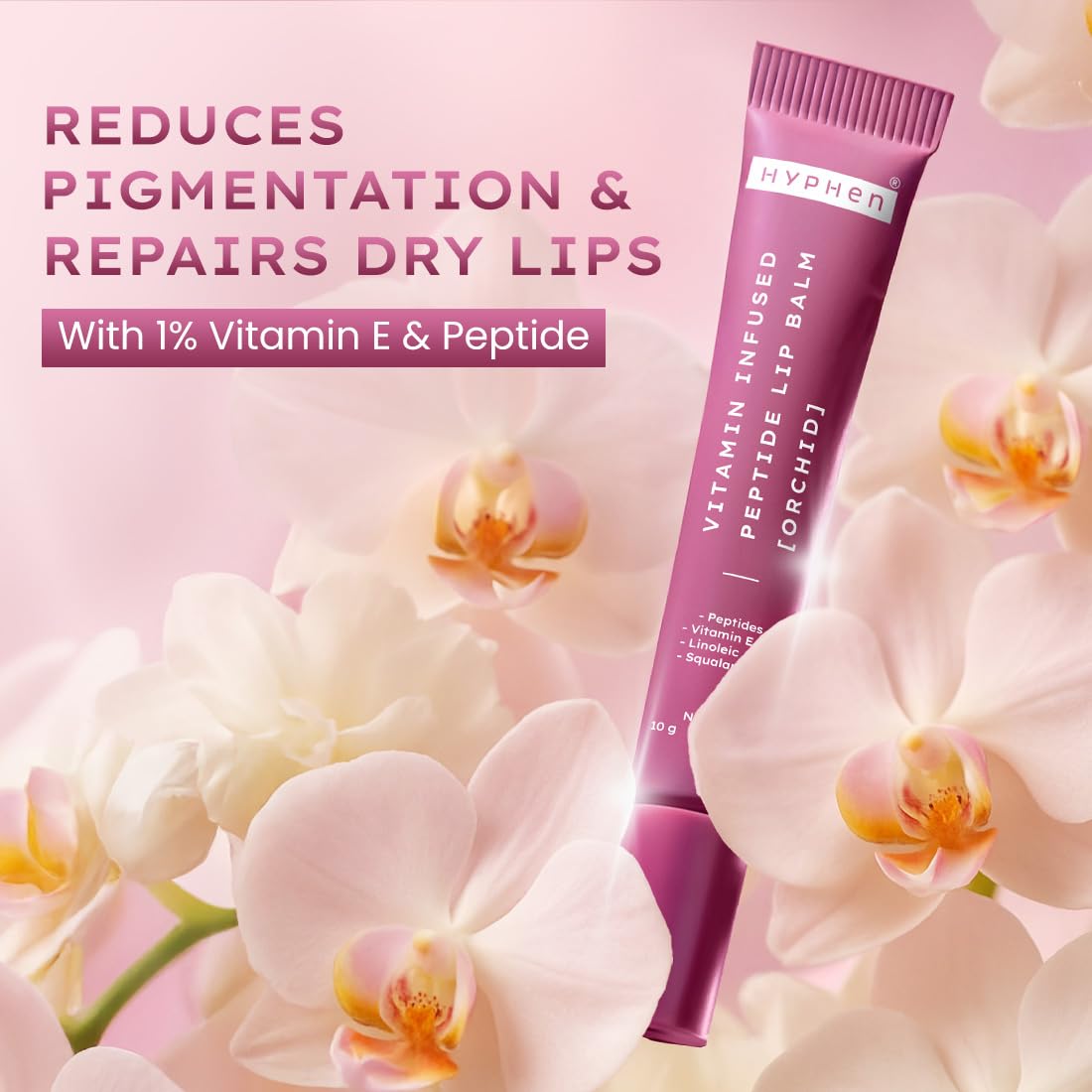 Hyphen Tinted Lip Balm - Brightens & Reduces Dark Lips & Pigmentation - 1% Vitamin E, Peptide & 2% Squalane - Winter Lip Care - 24H Moisturization Beauty and Personal Care Hyphen