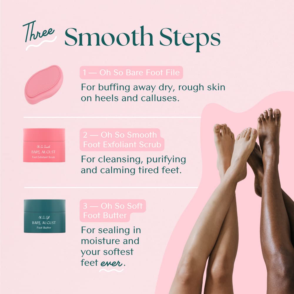 Bare August Glass Foot File Callus Remover- Heel Scraper & in Shower Foot Scrubber Dead Skin Remover - Pedicure Foot Buffer for Soft Feet Beauty & Personal Care Bare August
