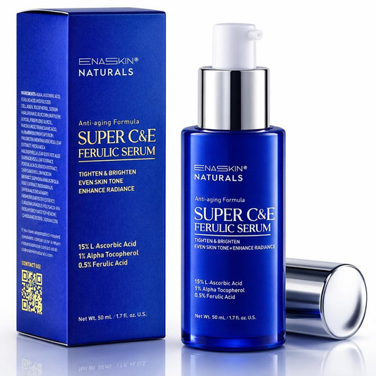 Vitamin C Face Serum for Anti Aging: Enaskin Naturals Super C Serum with Ferulic Acid for Women Mature Skin, Premium Formula Vit C Facial Serum Beauty & Personal Care Enaskin Naturals