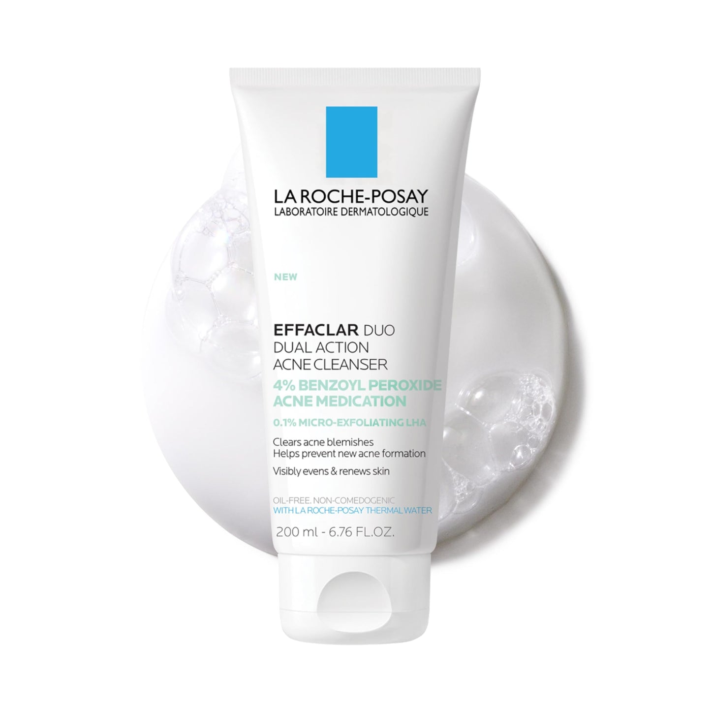 La Roche-Posay Effaclar Dual Acne Face Wash With 4% Benzoyl Peroxide & LHA Exfoliant, Acne Treatment Help Clear & Prevent Blemishes, Paraben Free Beauty and Personal Care La Roche-Posay
