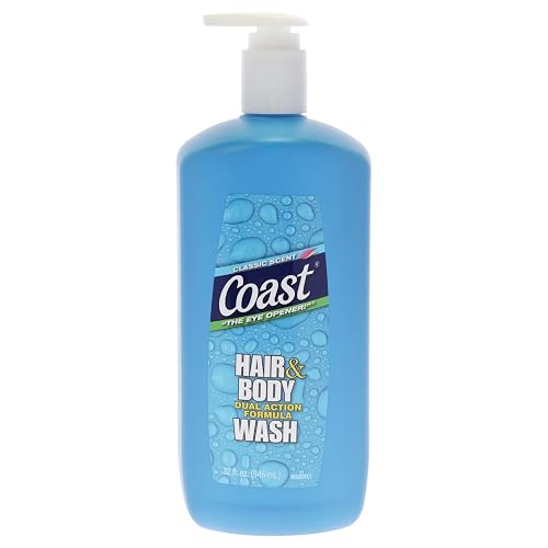 Coast 2-in-1 Hair and Body Wash - Rich Foamy Lather - Clean Rinsing Formula without Drying Out Skin - Dual Action - No Parabens or Phthalates - 18 oz Beauty & Personal Care Coast