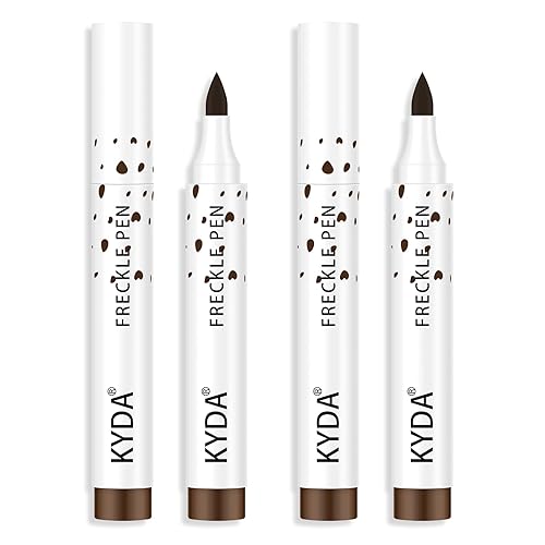 KYDA 2 Pcs Freckle Makeup Pen, Natural Lifelike Freckle Makeup Magic Color, Waterproof Longlasting Soft Dot Sopt Pen, for Natural Effortless Beauty & Personal Care KYDA