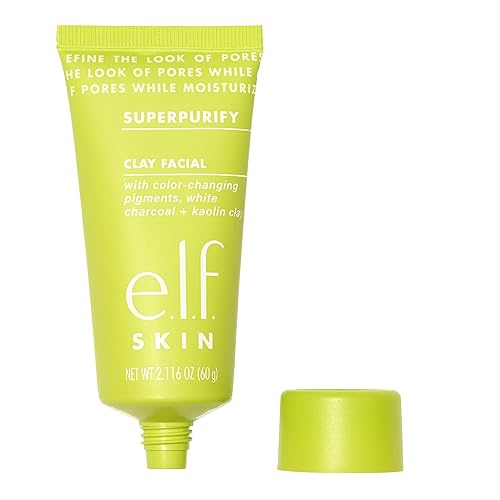 e.l.f. SKIN SuperPurify Clay Facial, Colour-Morphing Mask For Detoxifying & Smoothing Skin, Minimise Pores & Reduce Excess Oil Beauty & Personal Care e.l.f.