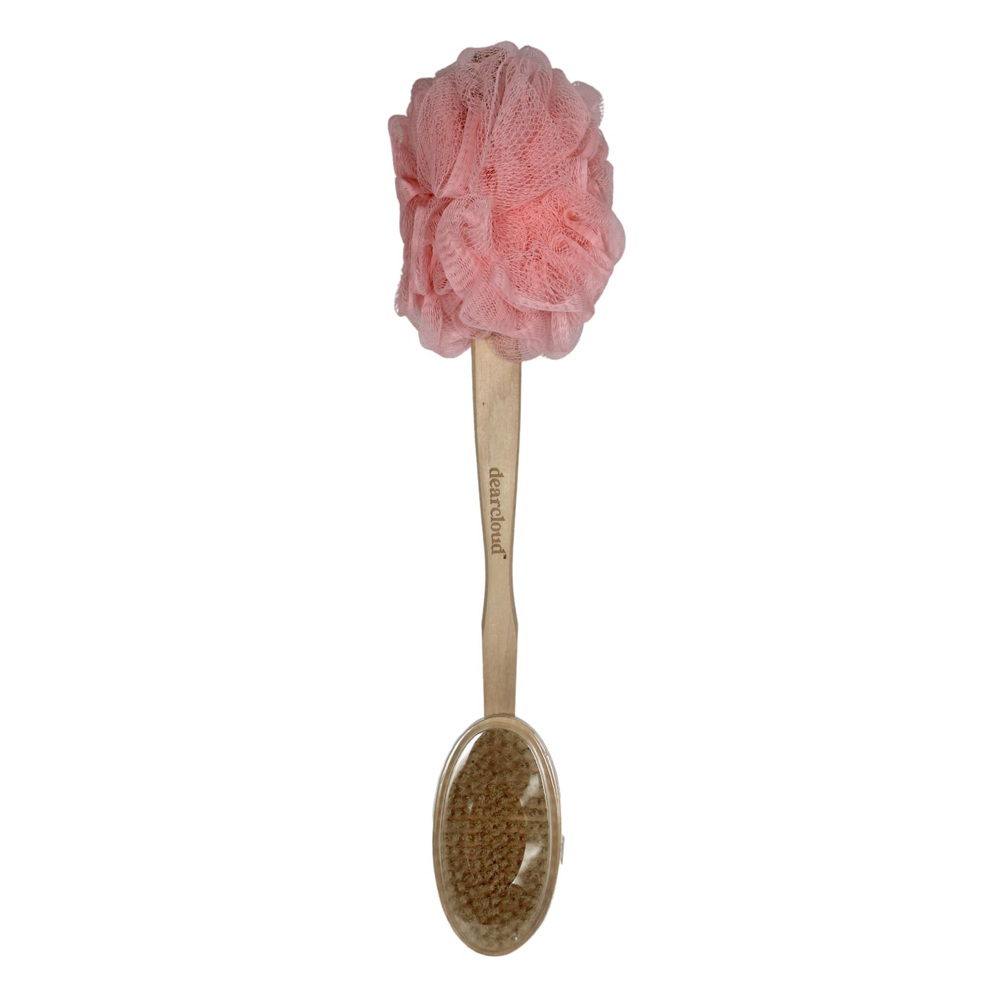 dearcloud Loofah Brush - Long Handle Shower Scrubber (Peach) Beauty and Personal Care dearcloud