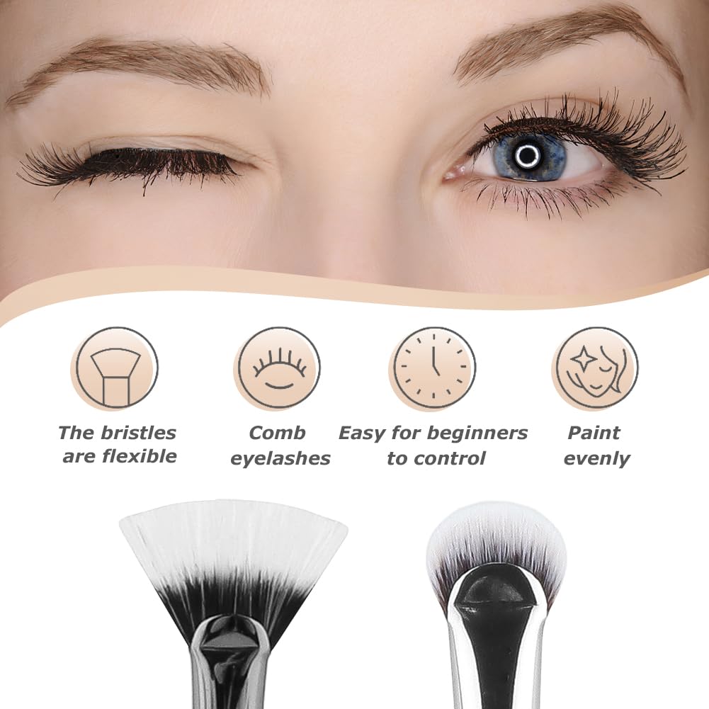 2pcs Multifunctional Folding Angle Scalloped Lash Brush For Women Girls, Compact Home Salon Comb, Separator Eyelash Brush, Angled Fan Shaped Beauty & Personal Care Bibabala