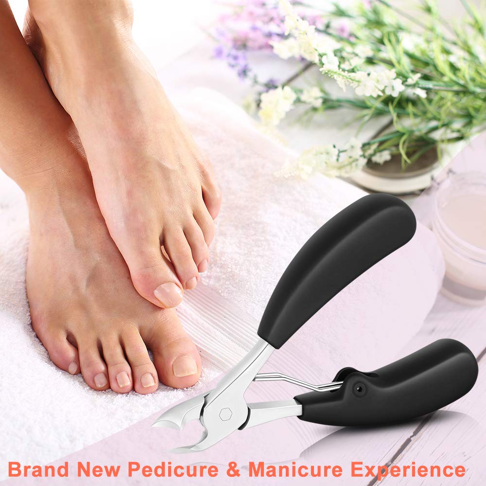 BEZOX Thick Toenail Clippers for Seniors - Large Toe Nail Clippers for Thick Nails, Precision Comfort Grip Long Handle Fingernail Clippers, Effortless Beauty & Personal Care BEZOX