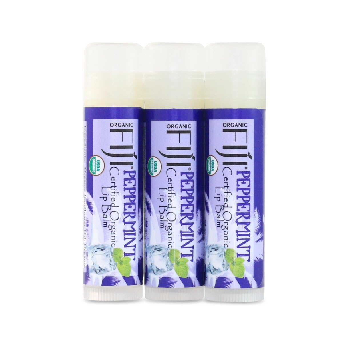 Organic Fiji 833884001388 0.15 oz Peppermint Lip Balm - Pack of 3 Beauty and Personal Care Organic Fiji