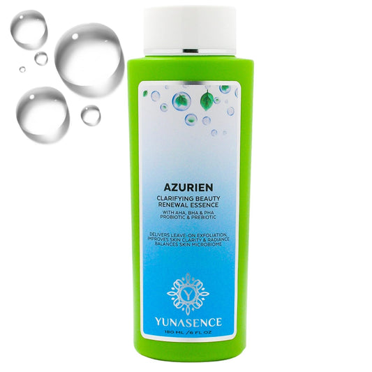 YUNASENCE AZURIEN Clarifying Beauty Renewal Essence, 6oz. with Blend of 7 Types of AHA+BHA+PHA to Gently and Naturally exfoliate and Renew. Beauty & Personal Care Sweetsation Therapy