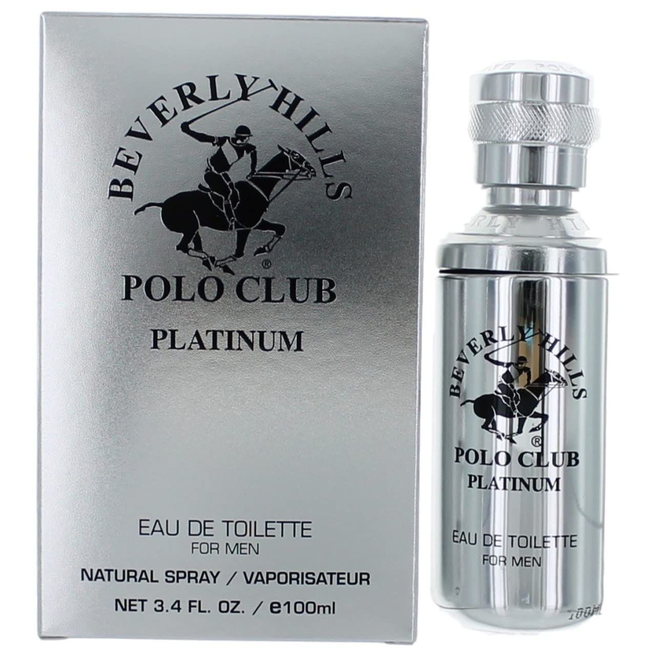 Beverly Hills Polo Club PLATINUM Eau De Toilette for Men - Dynamic Spicy Citrus Woody Scent - Long-Lasting Confidence - 1.7 fl oz (50 ml) Beauty & Personal Care Beverly Hills Polo Club