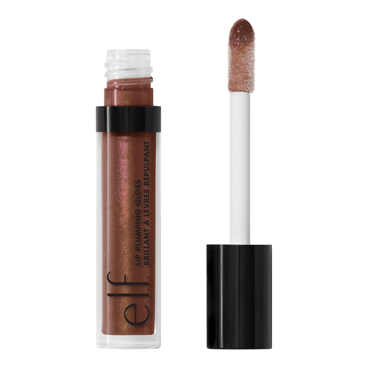 e.l.f. Lip Plumping Gloss, High-Shine Sheer Color, Hydrates & Creates Fuller Lips With Vitamin E, Vegan , Chocolate Glaze, 0.1 Fl Oz Beauty & Personal Care e.l.f.