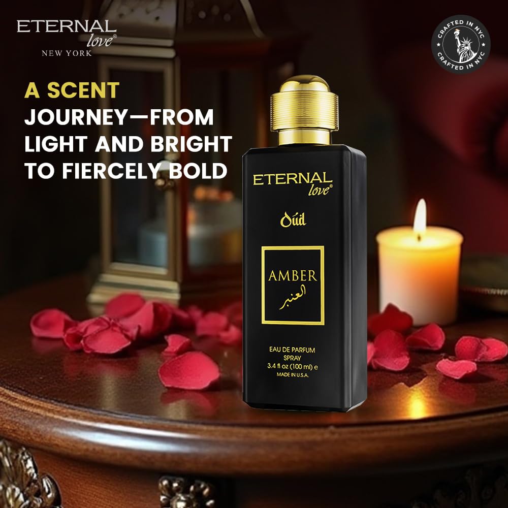 Eternal Love Amber Oud - Long Lasting Unisex Eau de Parfum - Warm Woody Oriental Fragrance with Oud & Amber - Dubai Inspired Arabic Scent - 3.4oz Beauty & Personal Care Eternal Love