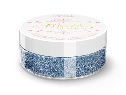 MARBLERS Chunky Natural Mica Powder [Blue Jay Pearl] 0.11oz (3g) | Highly Pigmented | Non-Toxic, Vegan, Cruelty-Free | Eyeshadow, Body Butter, Nail Beauty & Personal Care MARBLERS