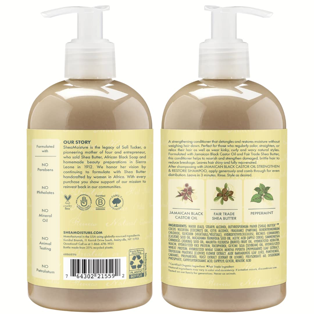 Shea Moisture Jamaican Black Conditioner Strength/Grow 13 Ounce (384ml) (2 Pack) Beauty & Personal Care SheaMoisture