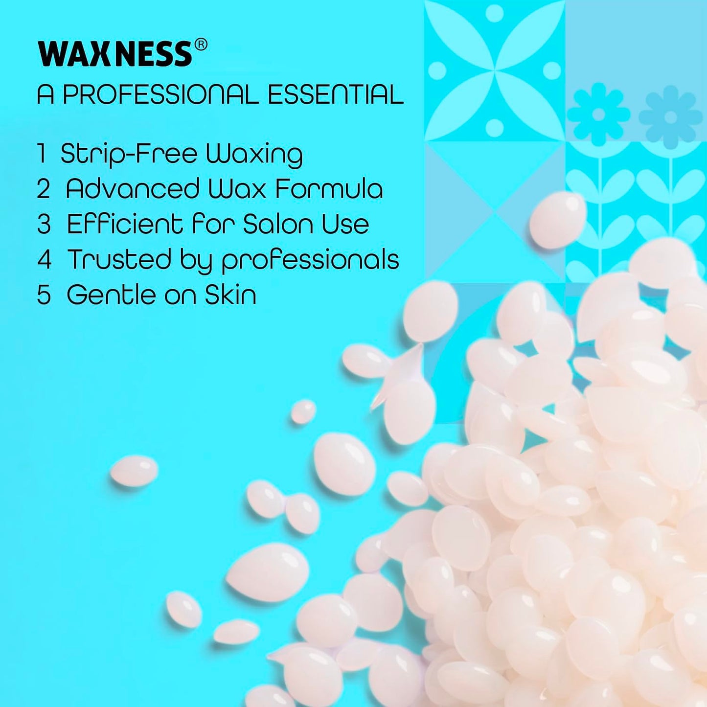 Waxness Sensi Clear Pure Hard Wax Beads 1 lb (453 g) - Rosin-Free Stripless Clear Hard Wax with Neuro-Active Comfort Complex for Face & Body - Made in Beauty and Personal Care Waxness