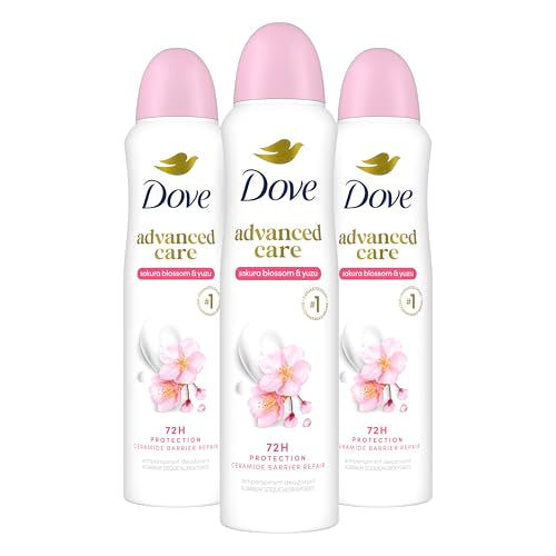 Dove Advanced Care Antiperspirant Deodorant Spray for Women 3 Pack Sakura Blossom & Yuzu 72 hour sweat and odor protection 3.8 oz Beauty and Personal Care Dove