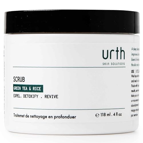 Urth Men's Exfoliating Face Scrub with Green Tea & Rice (4 oz), Deep Cleansing, Minimizes Blackheads, Smooths Skin, Daily Facial Scrub for Sensitive Beauty & Personal Care Urth Skin Solutions For Men