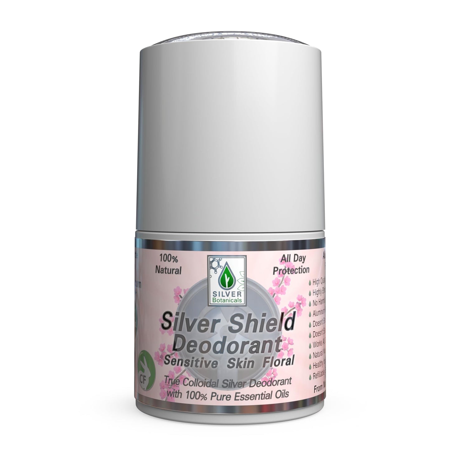 Silver Shield Deodorant - Sensitive Skin Formula - Floral Scent - All Natural Colloidal Silver Deodorant (Roll-on, 2 oz.) Beauty and Personal Care Silver Botanicals