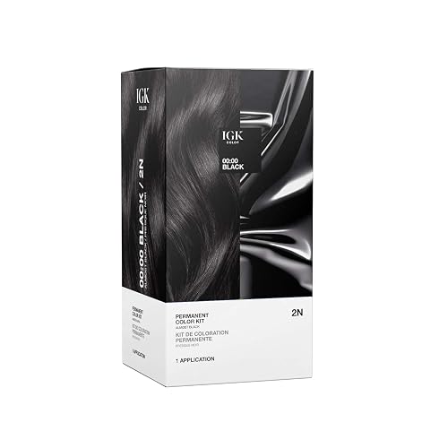 IGK Permanent Hair Dye Color Kit | 2N 00:00 - Black | 100% Gray Color Coverage | Ammonia Free Beauty & Personal Care IGK