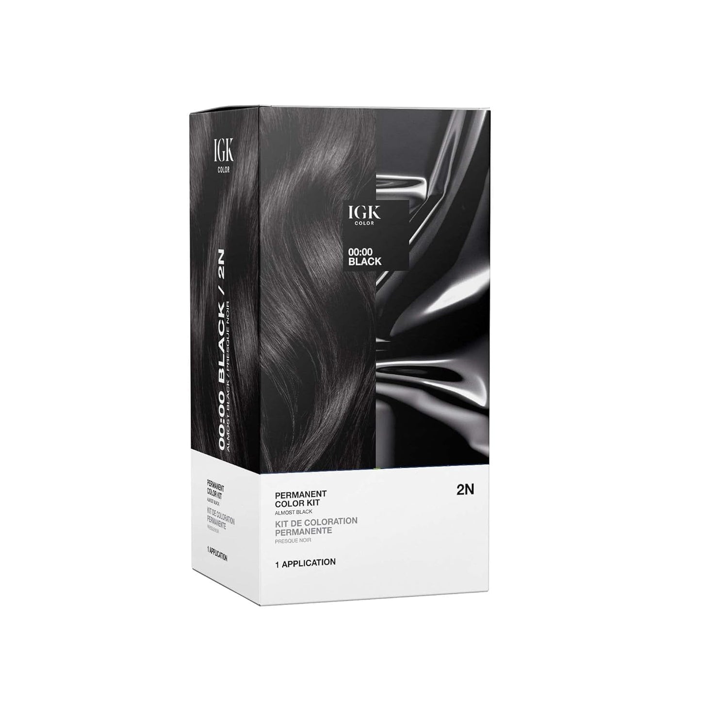 IGK Permanent Hair Dye Color Kit | 2N 00:00 - Black | 100% Gray Color Coverage | Ammonia Free Beauty & Personal Care IGK