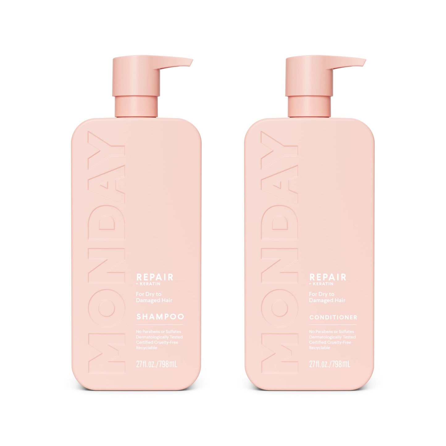 MONDAY HAIRCARE Repair Shampoo and Conditioner Set 798 ML for Dry to Damaged Hair, Made with Keratin, Coconut Oil, Shea Butter and Vitamin E Beauty & Personal Care MONDAY HAIRCARE