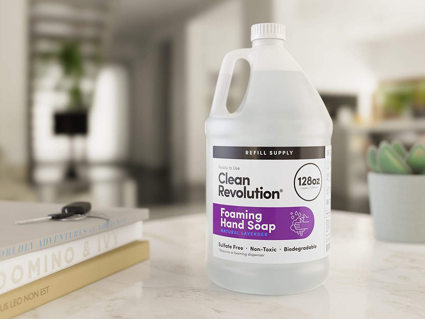 Clean Revolution Foaming Hand Soap Refill Supply Container. Ready to Use Formula. Natural Lavender Fragrance, 128 Fl. Oz Beauty & Personal Care Clean Revolution