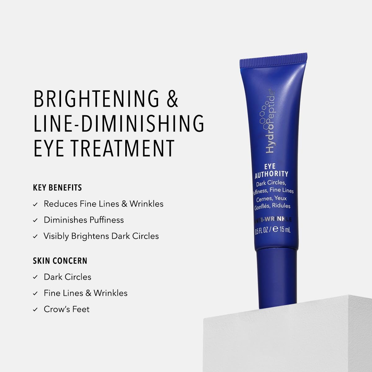 HydroPeptide Eye Authority, Brightens and Helps Restore Radiance to Tired Looking Eyes, 0.5 Ounce Beauty & Personal Care HydroPeptide