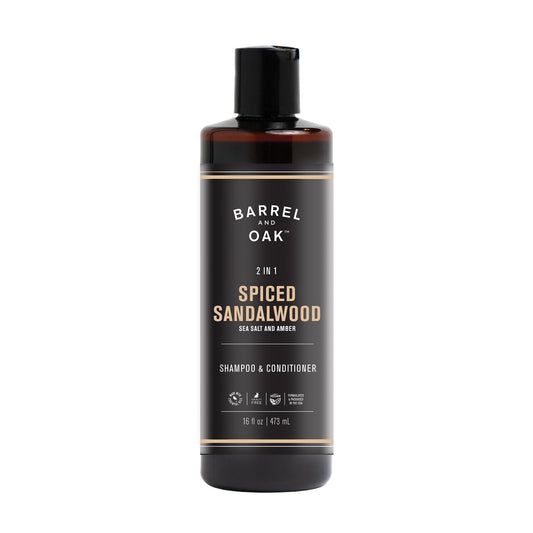 Barrel & Oak 2-in-1 Men's Shampoo and Conditioner, Cleanses Hair & Scalp, Multi-Use Hair Products for Men, Vegan Shampoo and Conditioner, Spiced Beauty & Personal Care Barrel & Oak