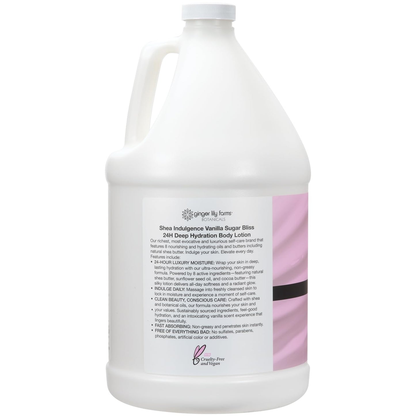 Ginger Lily Farms Botanicals Shea Indulgence 24H Deep Hydration Body Lotion, 100% Vegan & Cruelty-Free, Vanilla Sugar Bliss Scent, 1 Gallon (128 fl Beauty & Personal Care Ginger Lily Farms