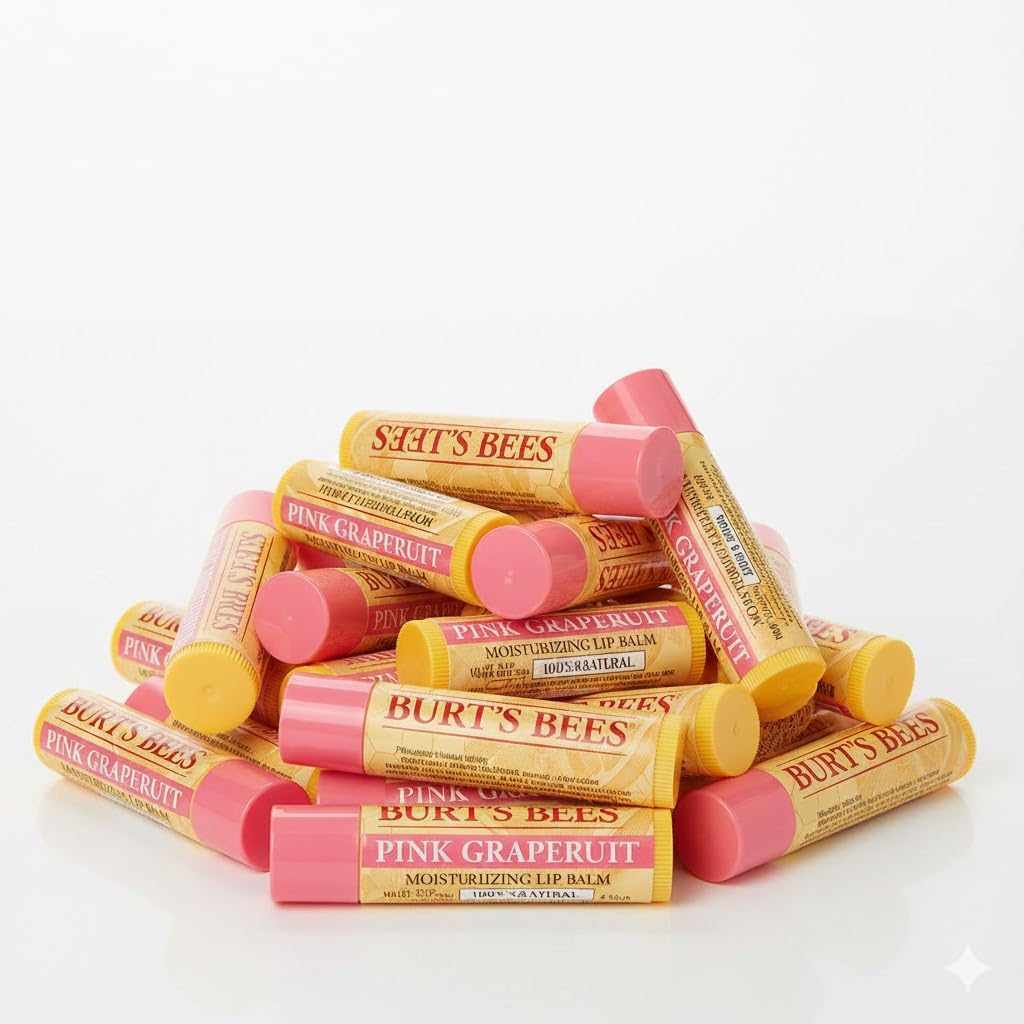 Burt's Bees Pink Grapefruit Moisturizing Lip Balm .15 Ounce 100% Natural Origin (24) Beauty and Personal Care Burt's Bees