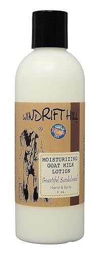 Windrift Hill (Beautiful Sandalwood) Moisturizing Goat Milk Hand & Body Lotion With Essential Oils 8 Ounce Bottle Beauty & Personal Care Windrift Hill