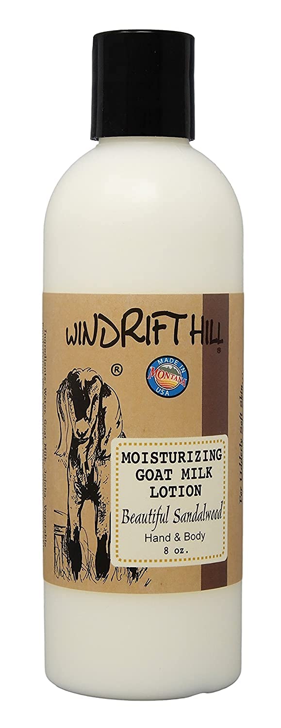 Windrift Hill (Beautiful Sandalwood) Moisturizing Goat Milk Hand & Body Lotion With Essential Oils 8 Ounce Bottle Beauty & Personal Care Windrift Hill