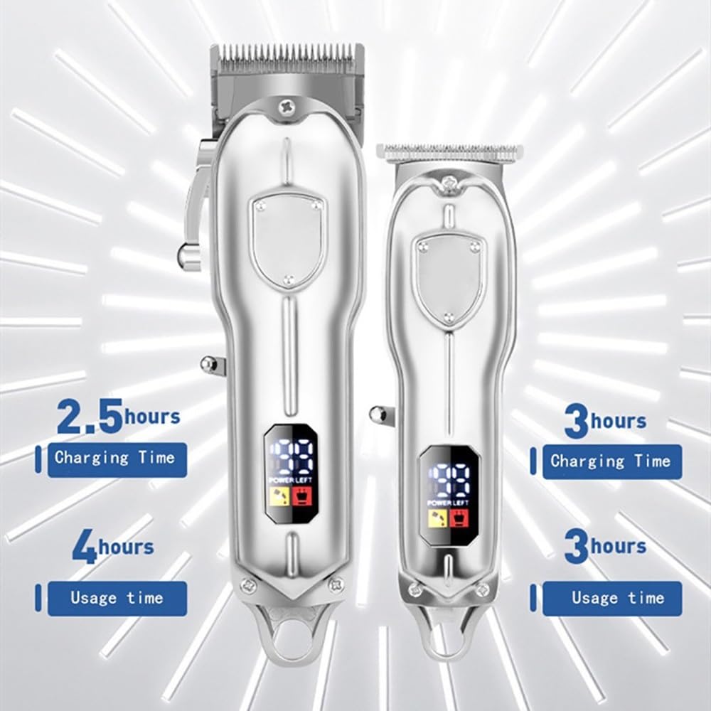 HEYLZBKCF Mens Hair Clippers 2PCS Machine Suit Trimmer Clipper Vintage Oil Head Quick Haircut Stainless Steel Cutter Motor Power USB Rechargeable Beauty and Personal Care HEYLZBKCF
