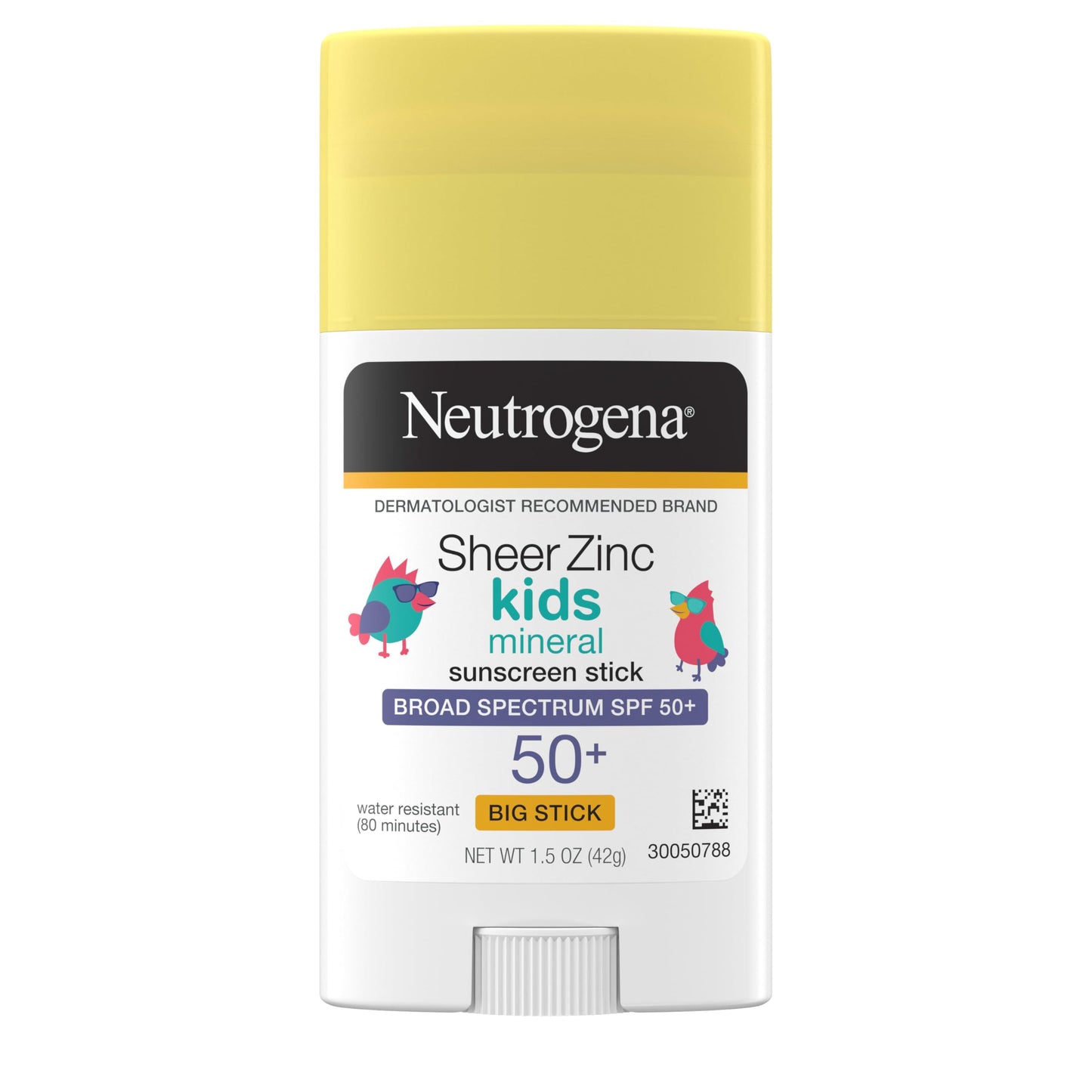 Neutrogena Sheer Zinc Oxide Kids Mineral Sunscreen Stick, Broad Spectrum SPF 50+ & UVA/UVB Protection & Water Resistant with Residue-Free, No-Mess Beauty & Personal Care Neutrogena