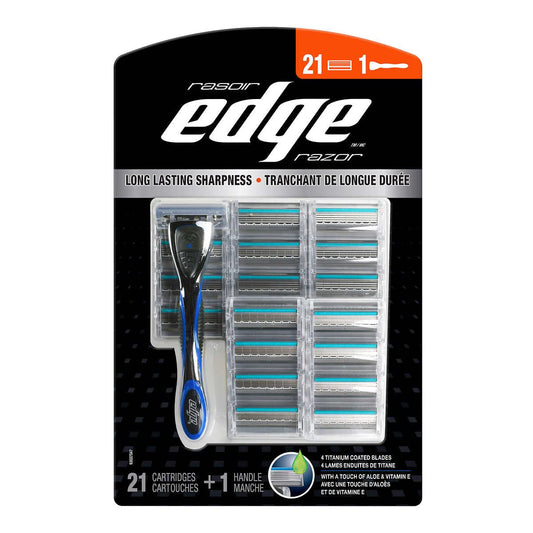 Edge Razor Long lasting Sharpness - 21 Cartridges & 1 Handle Beauty and Personal Care Edge
