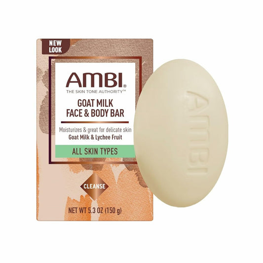 Ambi Goat Milk Face & Body Bar, Moisturizing Formula for All Skin Types, Gentle Enough for Delicate Skin, Fragrance-Free, Hypoallergenic Beauty & Personal Care Ambi