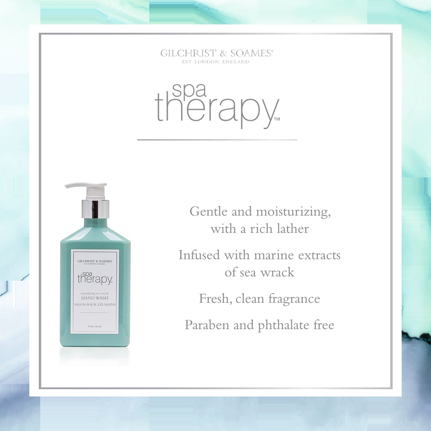 Gilchrist & Soames Spa Therapy Sea Kelp Hand Wash - 9oz - Detoxifying, Gently Cleansing, Zero Parabens, Sulfates, and Phthalates Beauty & Personal Care Gilchrist & Soames